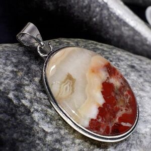 Mexican Laguna Lace Agate Pendant 925